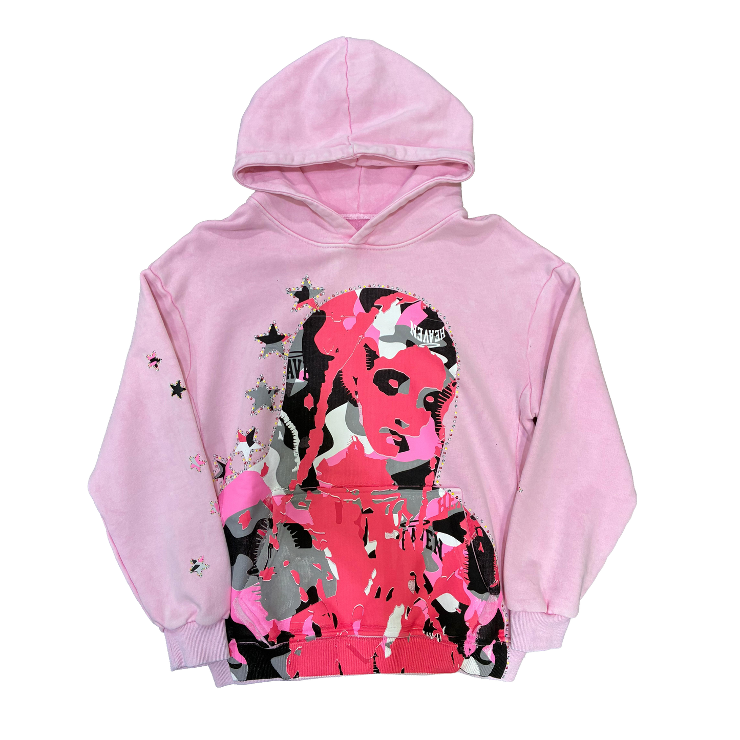 Virgen de Guadalupe Camo Hoodie Pink/Pink