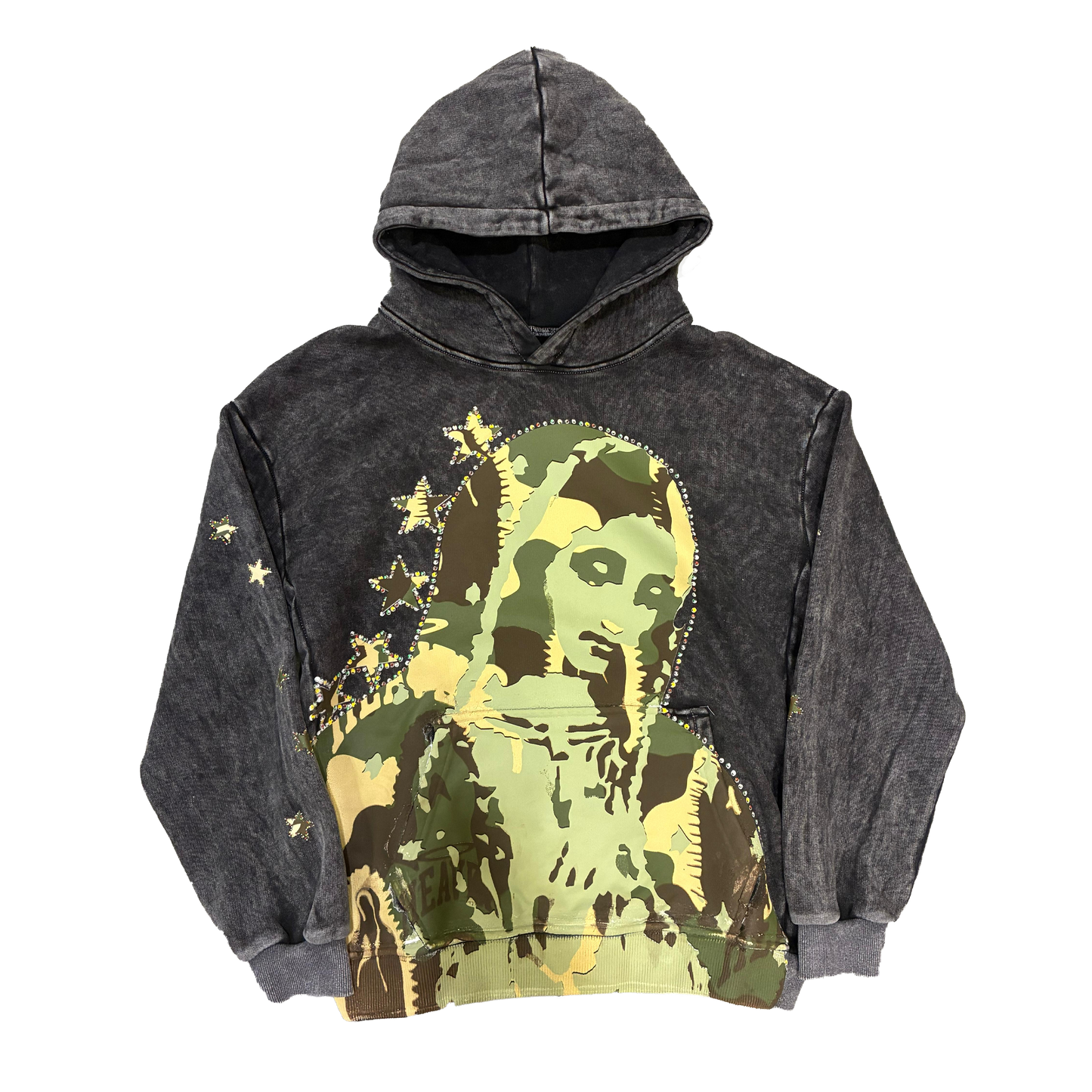Virgen de Guadalupe Camo Hoodie Black/Green