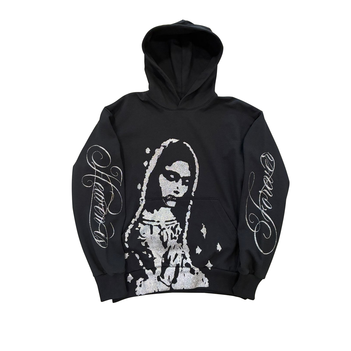 Virgen De Guadalupe “Heaven is Forever” Pull Over (Silver Glitter)