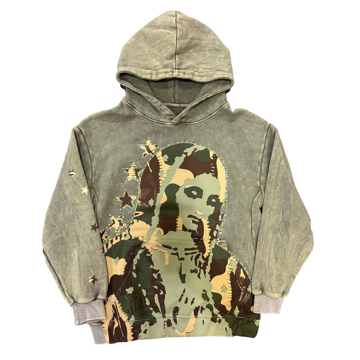 Virgen de Guadalupe Camo Hoodie Green/Green
