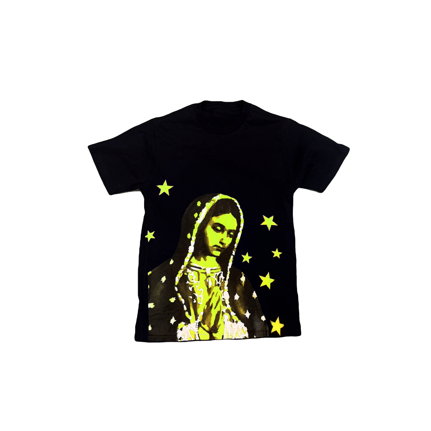 VIRGEN DE GUADALUPE/ARC LOGO TEE (BLACK/YELLOW)