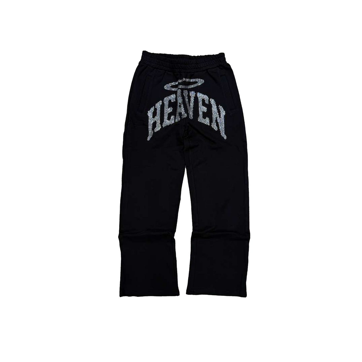 Heaven Rhinestone Relaxed Sweatpants (Black/White)