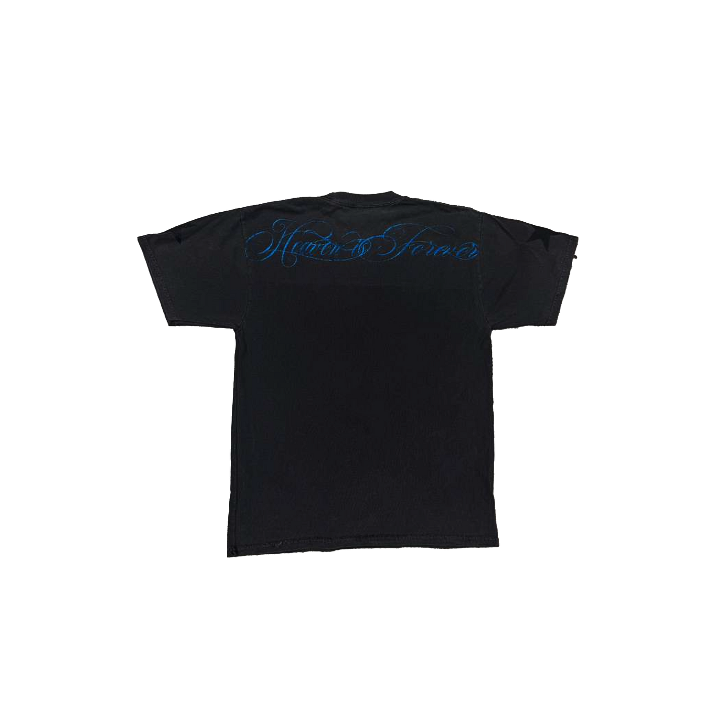 Virgen de Guadalupe Heaven is Forever Glitter Blue/Black Tee