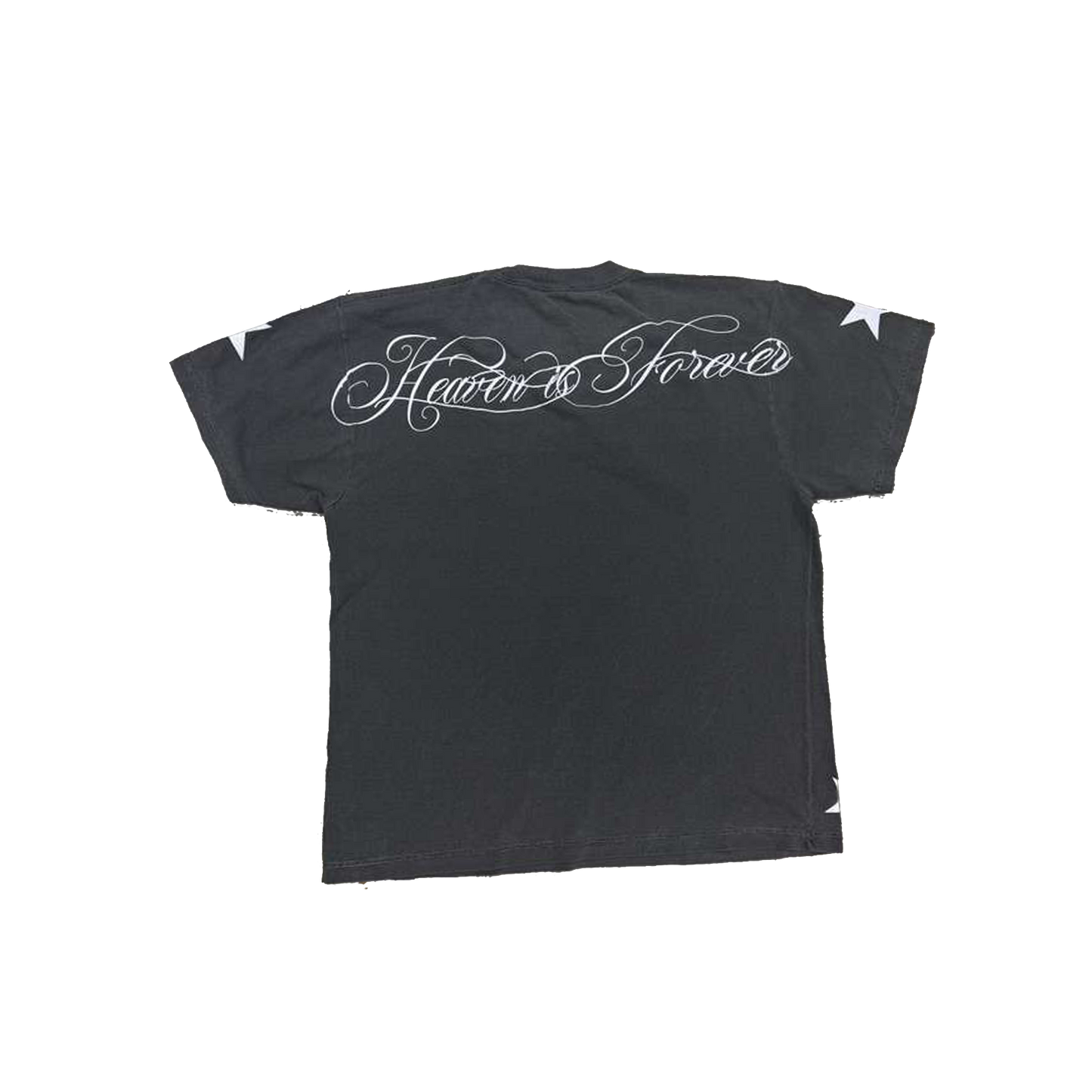 Virgen de Guadalupe Heaven is Forever Glitter Pearl White Tee