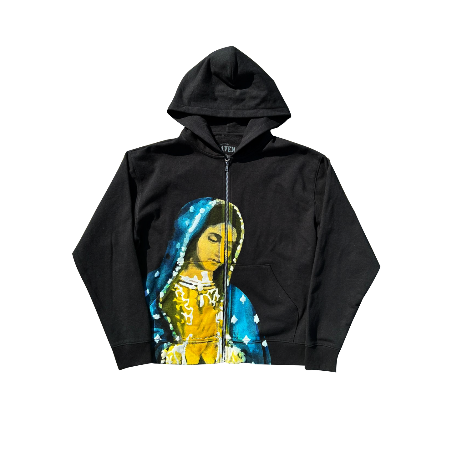 VIRGEN DE GUADALUPE HOODIE ZIP UP (BLACK)