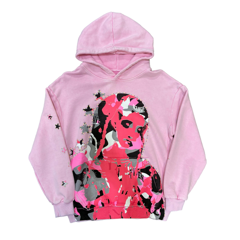 Virgen de Guadalupe Camo Hoodie Pink/Pink