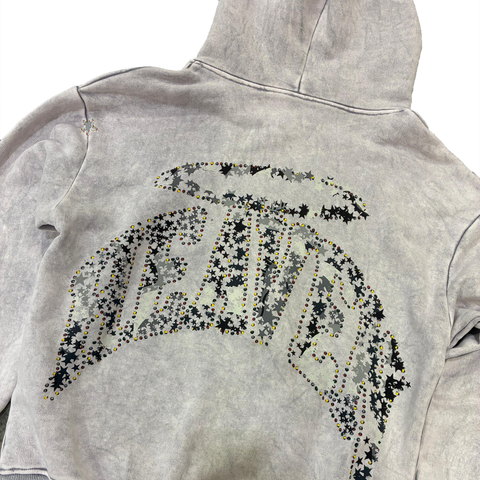 Virgen de Guadalupe Camo Hoodie Heather Grey/Black - Hover