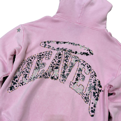 Virgen de Guadalupe Camo Hoodie Pink/Black - Hover