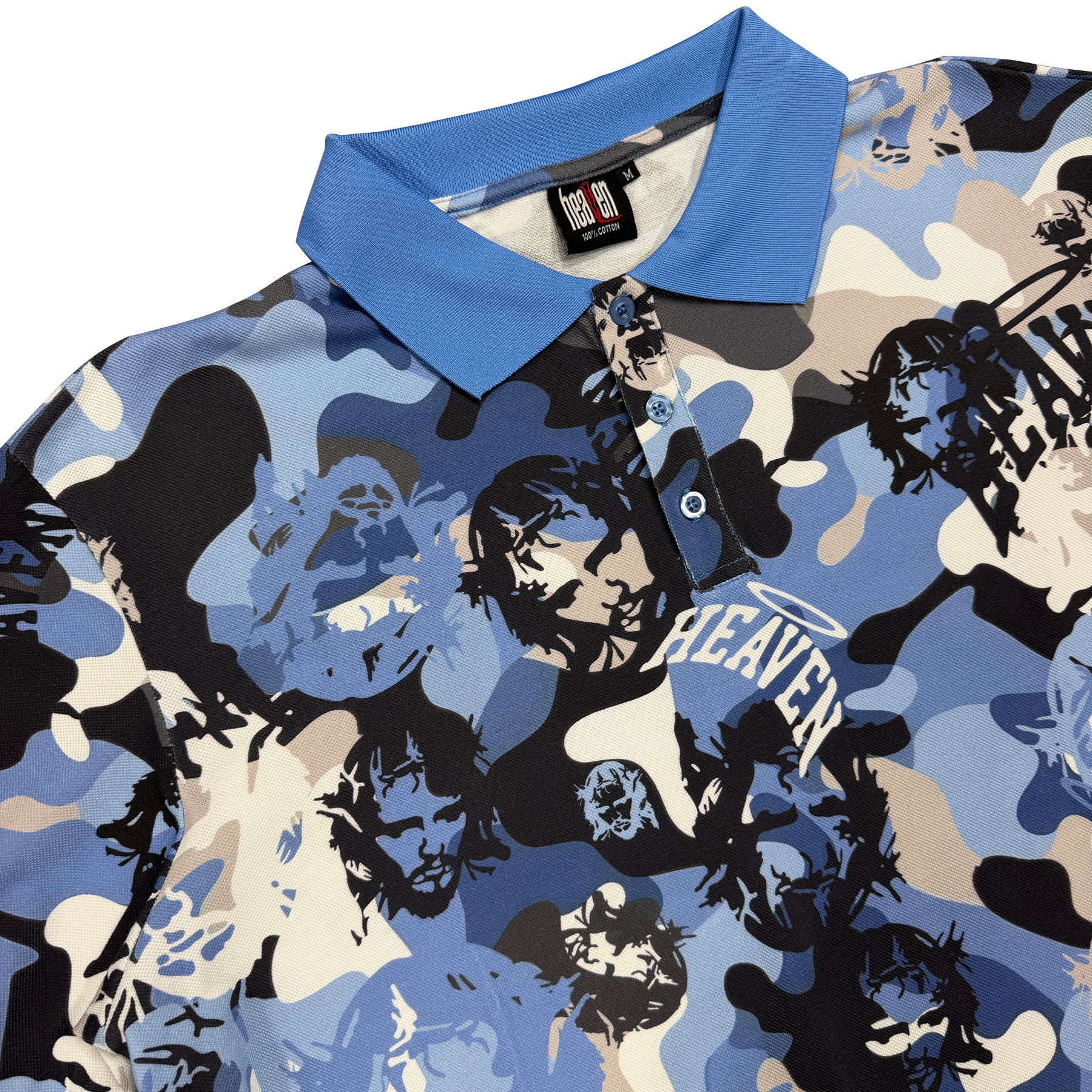 Virgen de Guadalupe “Camo” Polo Blue