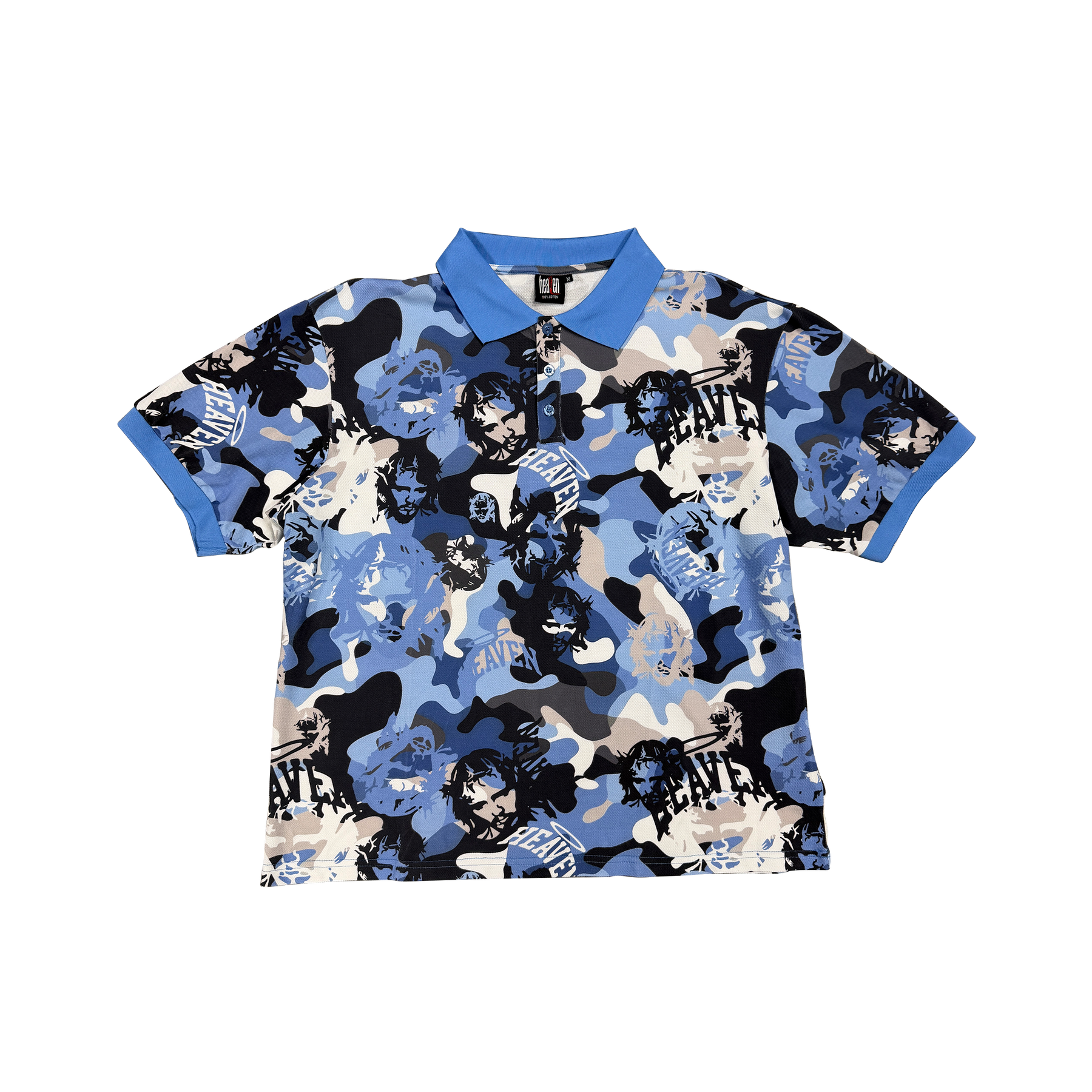 Virgen de Guadalupe “Camo” Polo Blue