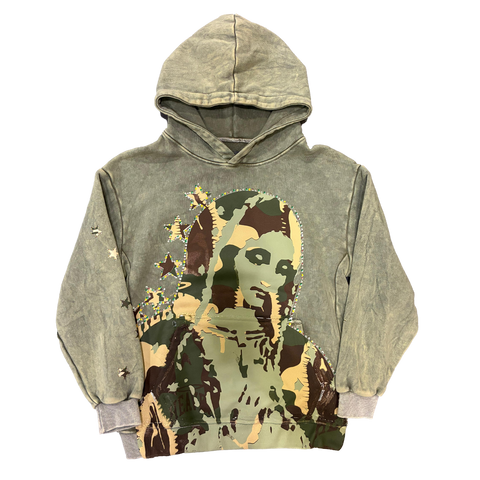 Virgen de Guadalupe Camo Hoodie Green/Green