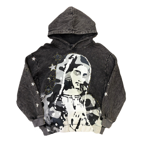 Virgen de Guadalupe Camo Hoodie Black/Black