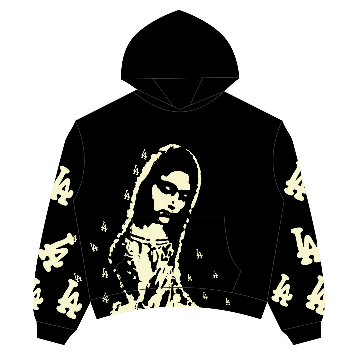 LA VIRGEN DE GUADALUPE ARC LOGO HOODIE BLACK