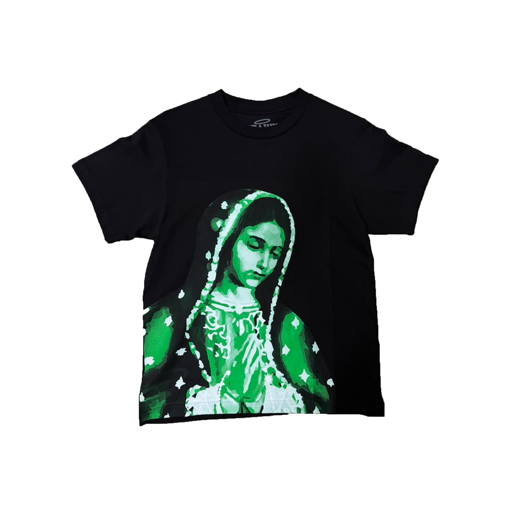 VIRGEN DE GUADALUPE/ARC LOGO TEE (BLACK/GREEN)