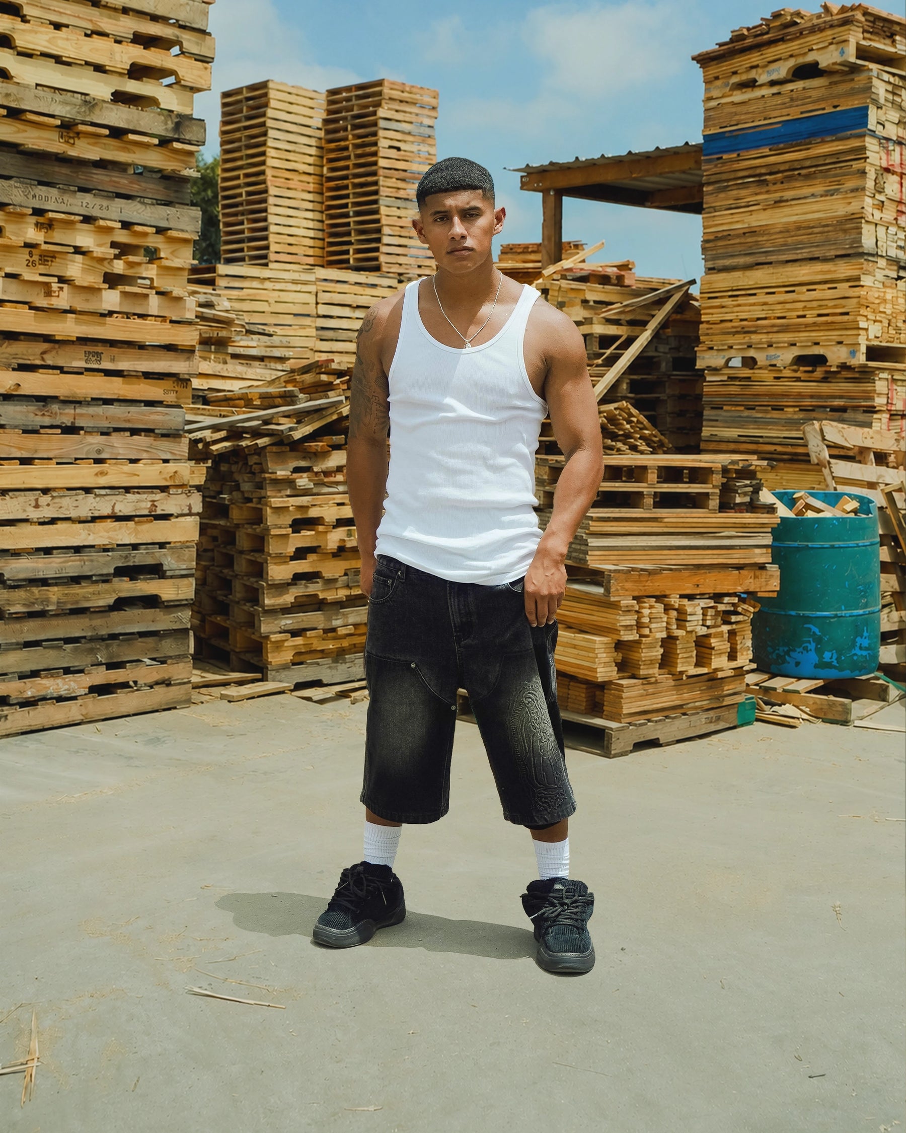 Carpenter Denim Shorts "Black"