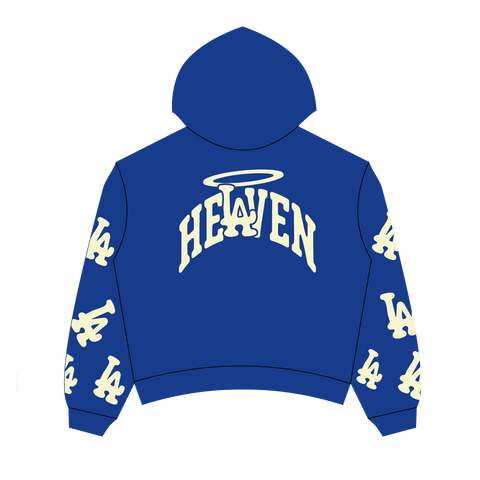 LA VIRGEN DE GUADALUPE ARC LOGO HOODIE BLUE