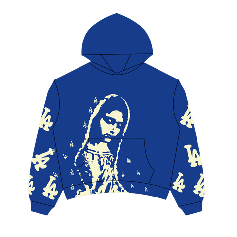LA VIRGEN DE GUADALUPE ARC LOGO HOODIE BLUE