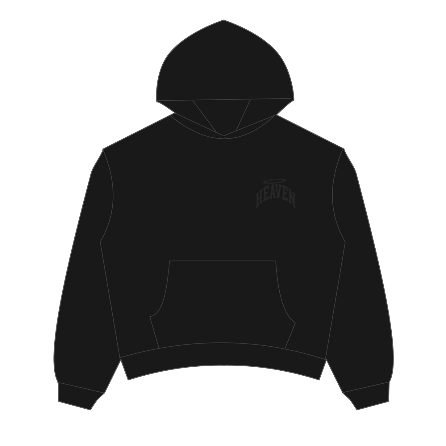 Heaven Embossed Arc Logo Hoodie (Black)