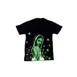 VIRGEN DE GUADALUPE/ARC LOGO TEE  (BLACK/GREEN)