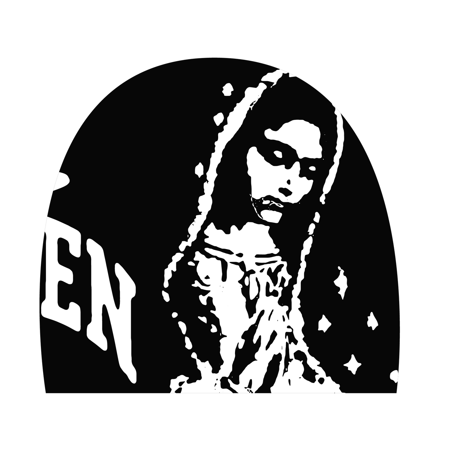 Virgen de Guadalupe Arc Logo Beanie Black White