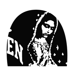 Virgen de Guadalupe Arc Logo Beanie Black White