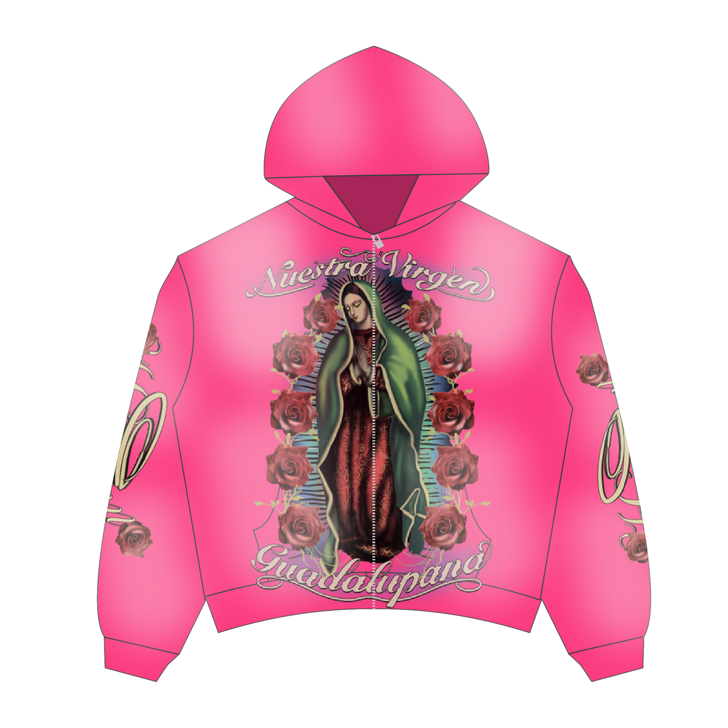 Heaven Virgen Guadalupana Zip Up Pink