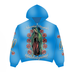 Heaven Virgen Guadalupana Zip Up Blue