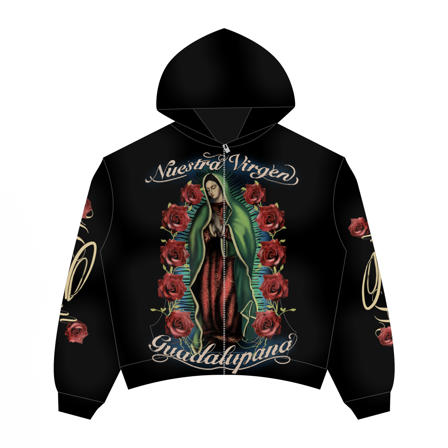 Heaven Virgen Guadalupana Zip Up Black
