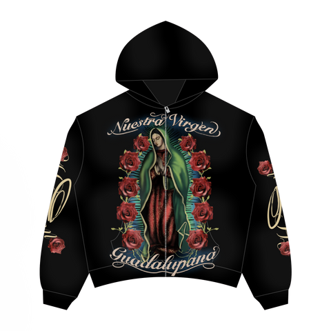Heaven Virgen Guadalupana Zip Up Black