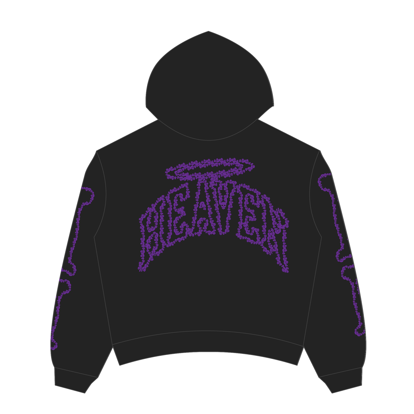 Heaven Skeleton Arc Logo Hoodie (Black/Purple)