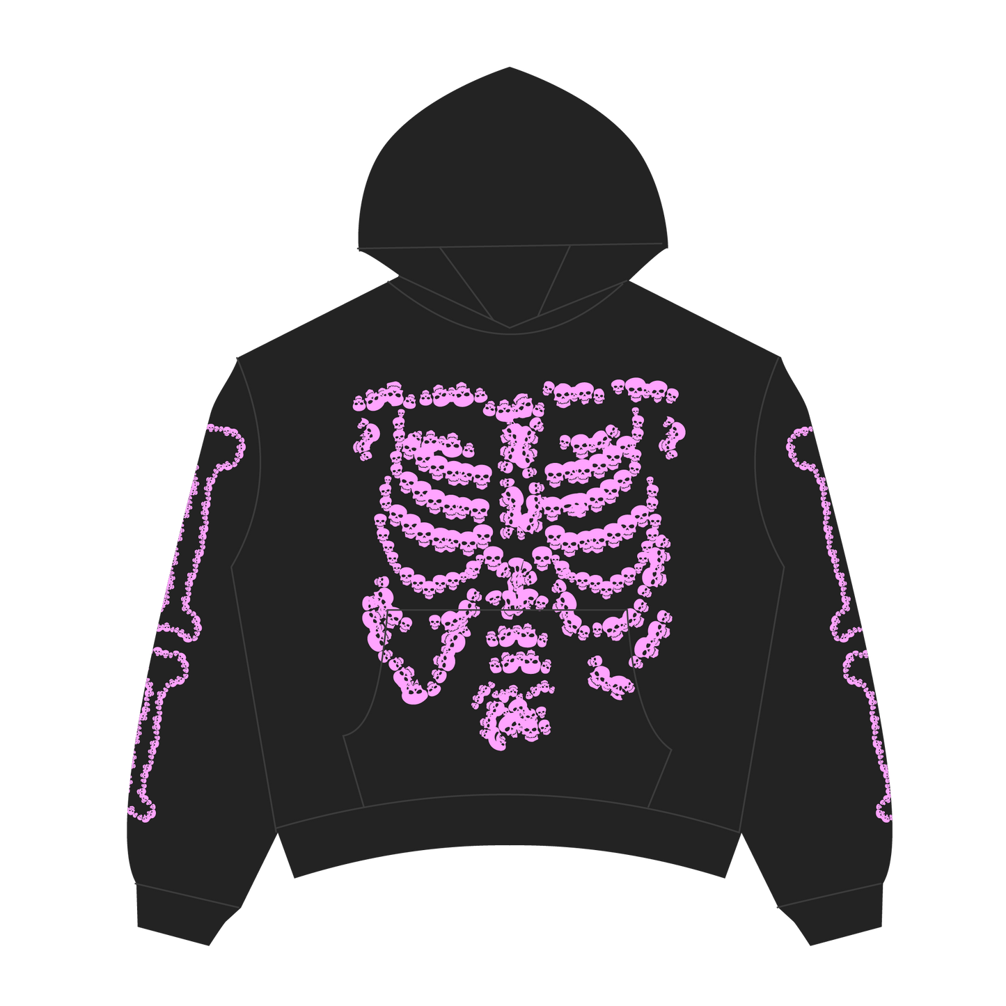 Heaven Skeleton Arc Logo Hoodie (Black/Pink)