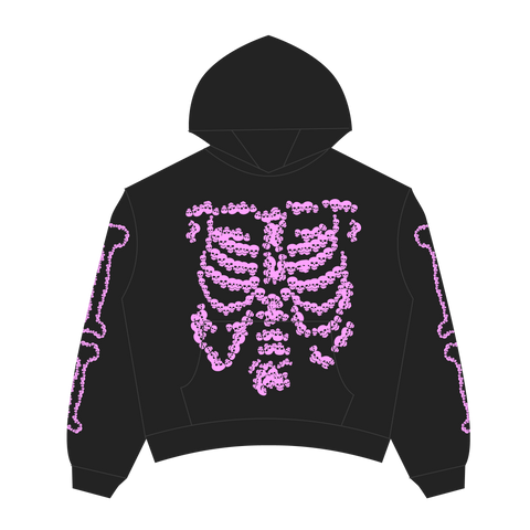 Heaven Skeleton Arc Logo Hoodie (Black/Pink)