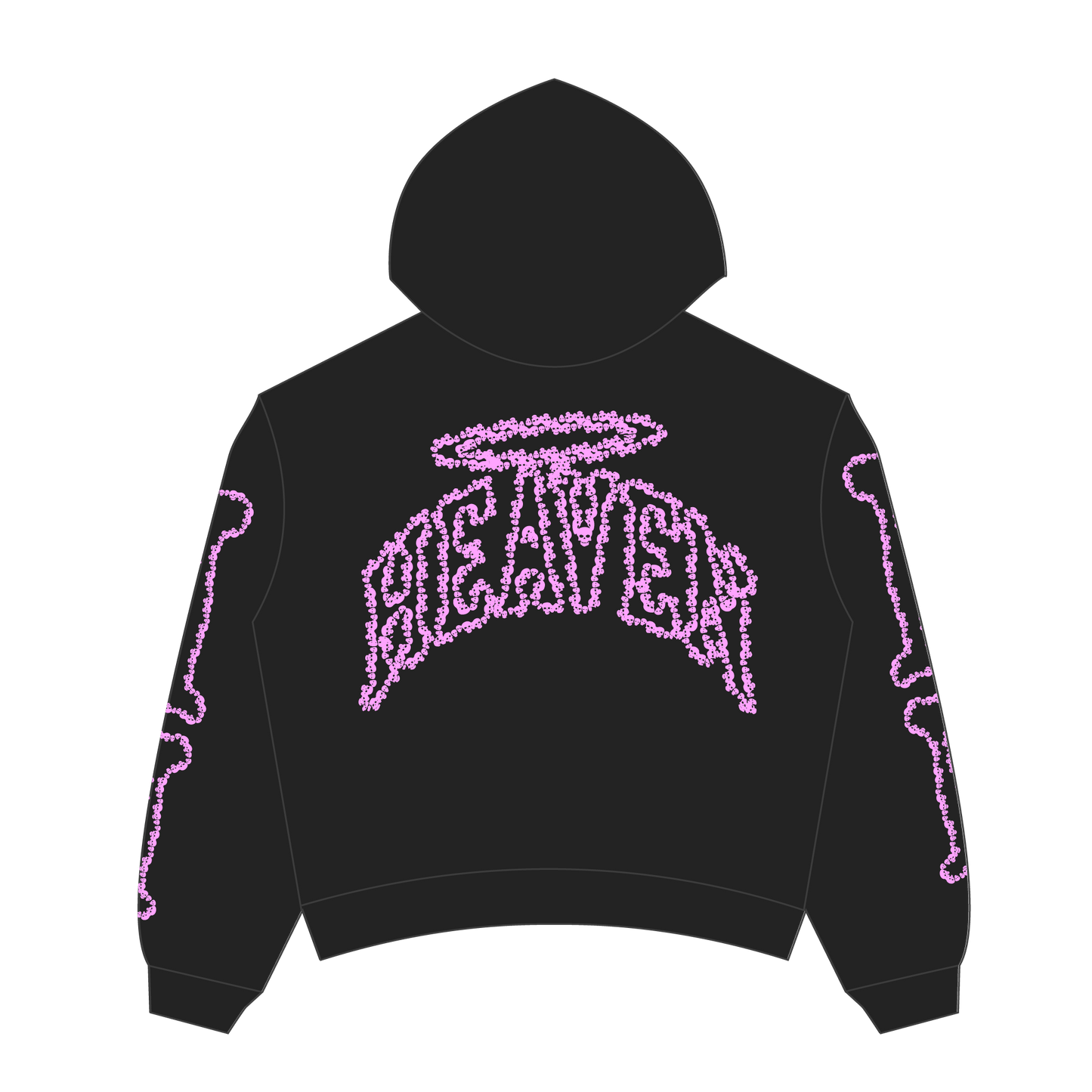 Heaven Skeleton Arc Logo Hoodie (Black/Pink)