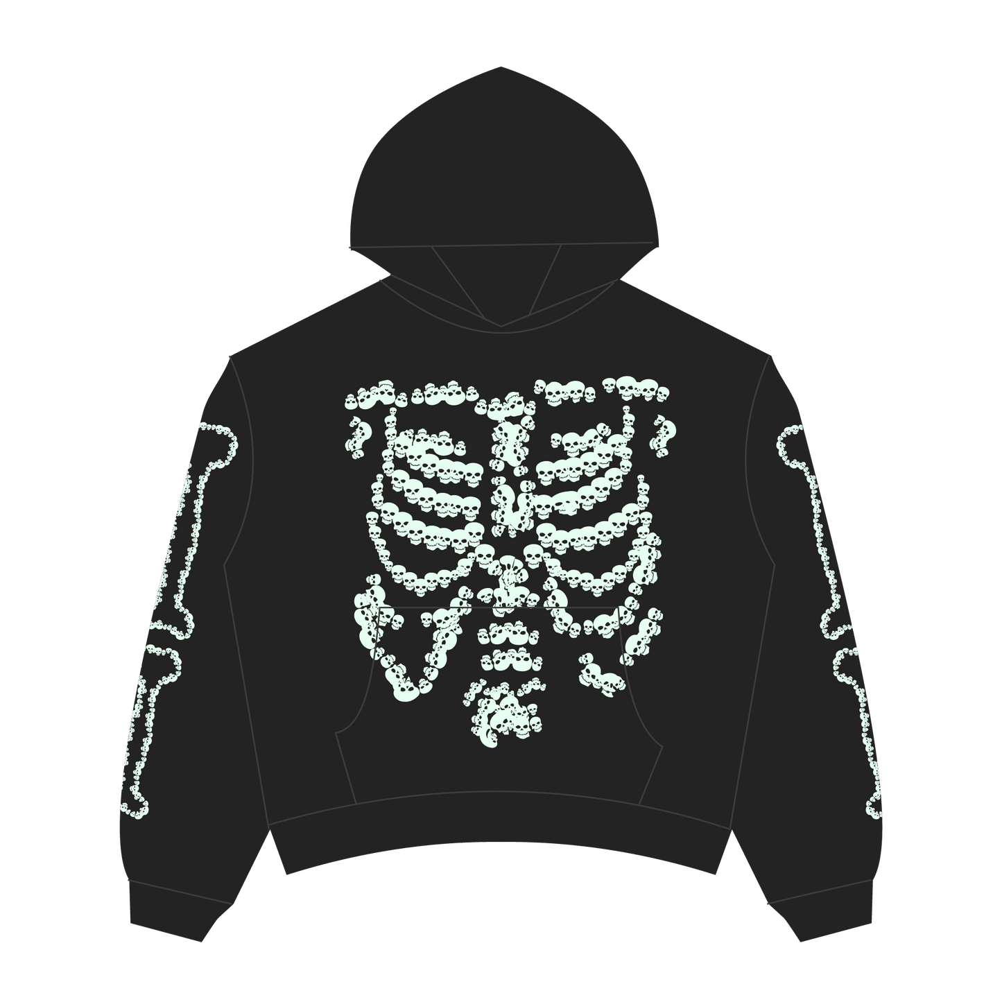 Heaven Skeleton Arc Logo Hoodie (Black/Glow)