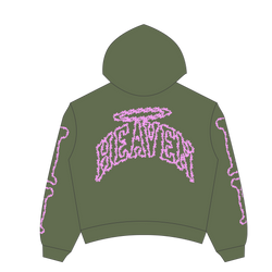 Heaven Skeleton Arc Logo Hoodie (Green/Pink)