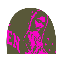 Virgen de Guadalupe Arc Logo Beanie Purple Green