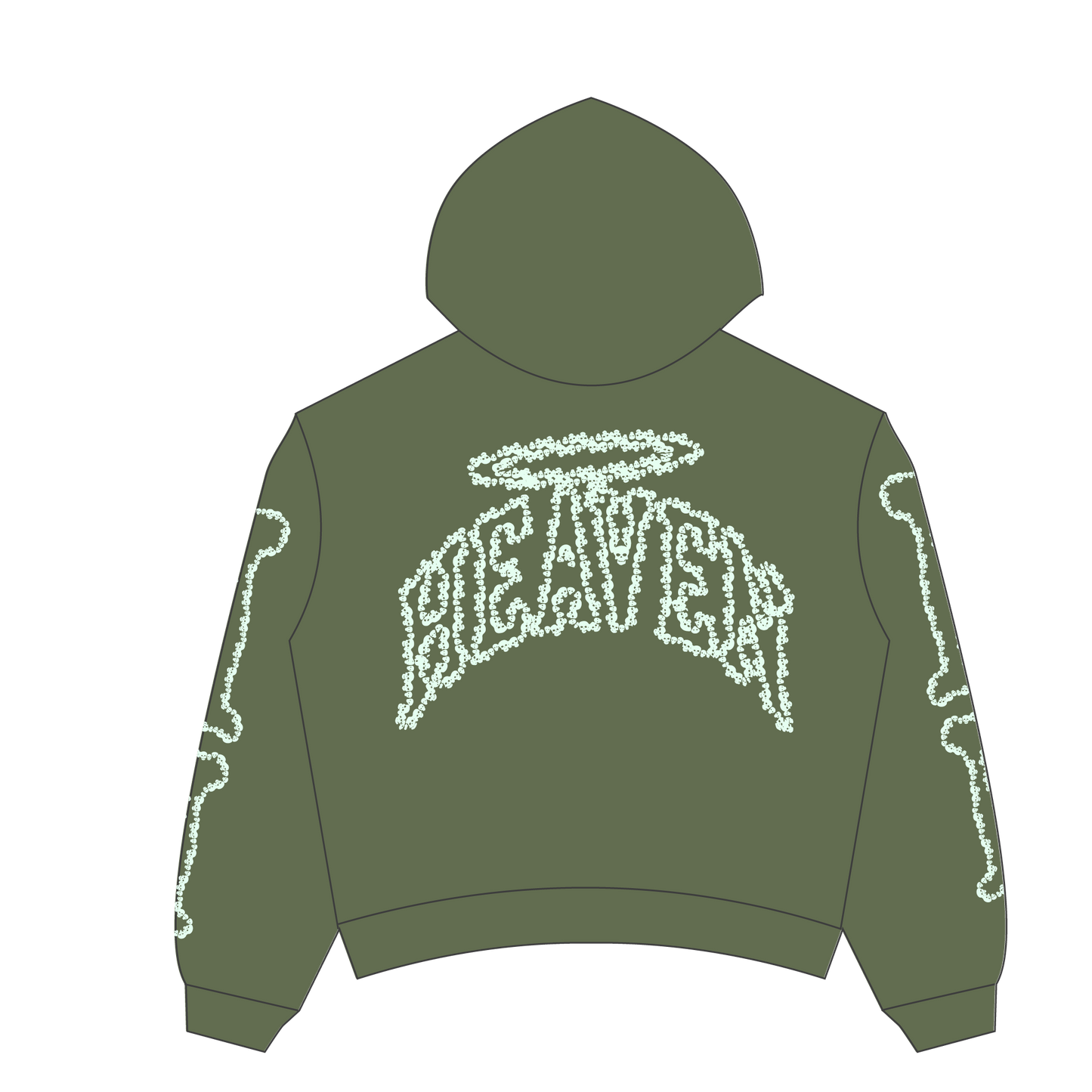 Heaven Skeleton Arc Logo Hoodie (Green/Glow)