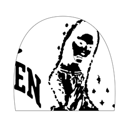 Virgen de Guadalupe Arc Logo Beanie White Black