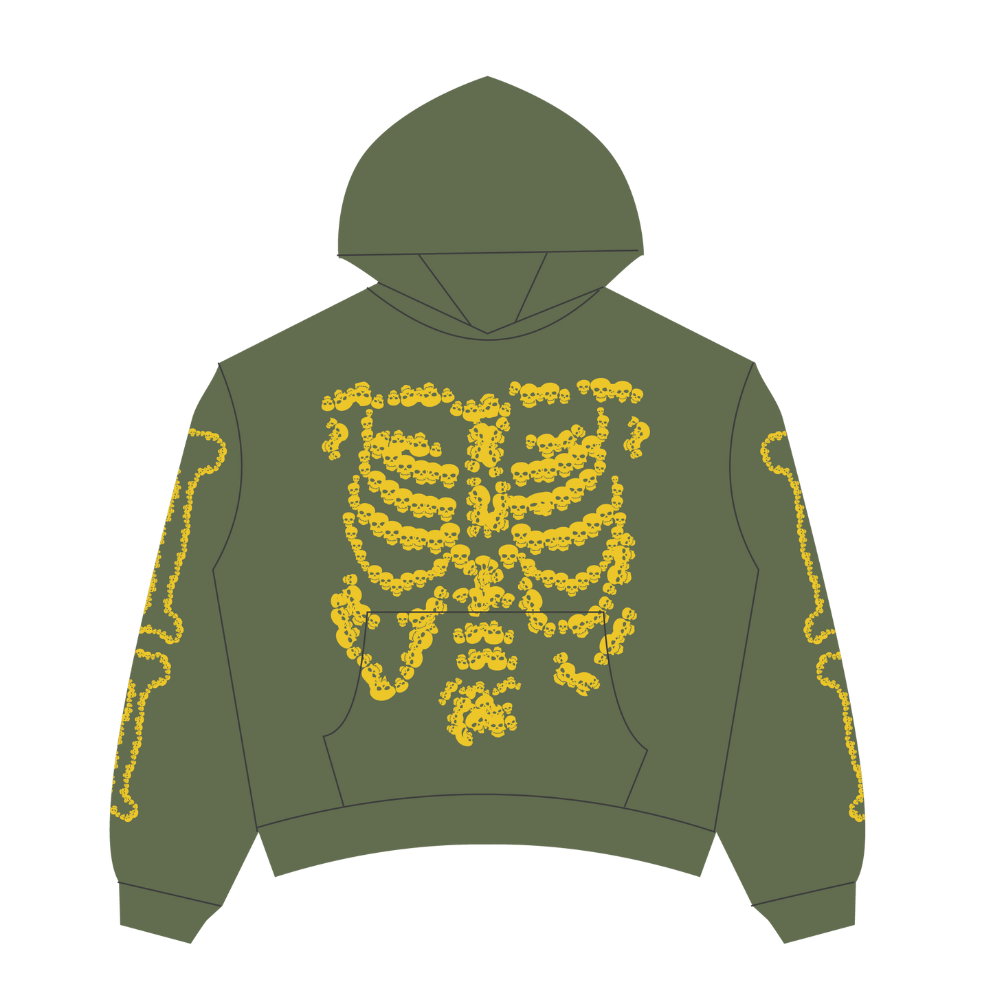 Heaven Skeleton Arc Logo Hoodie (Green/Yellow)