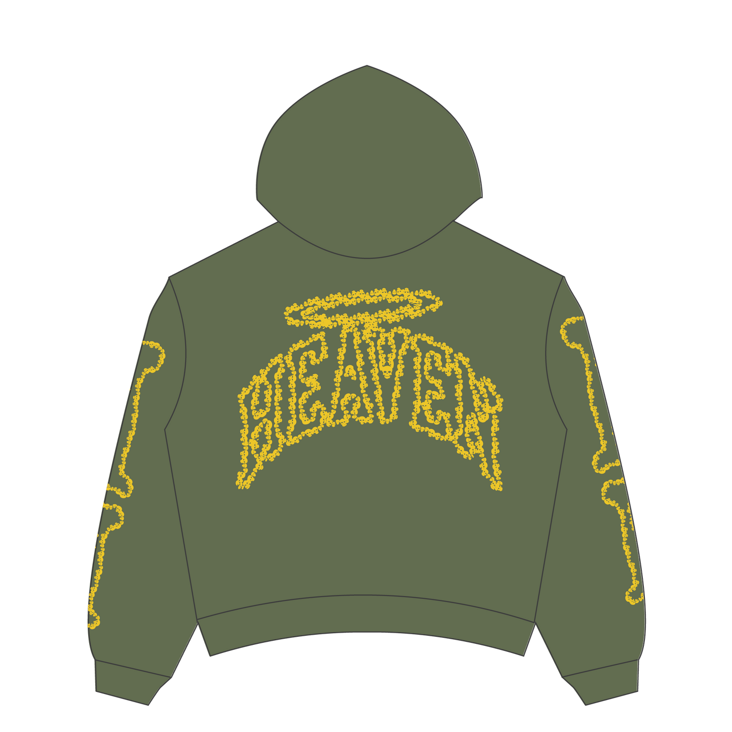 Heaven Skeleton Arc Logo Hoodie (Green/Yellow)
