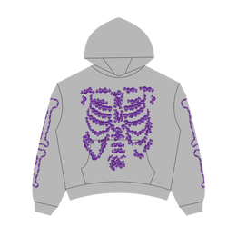Heaven Skeleton Arc Logo Hoodie(Grey/Purple)