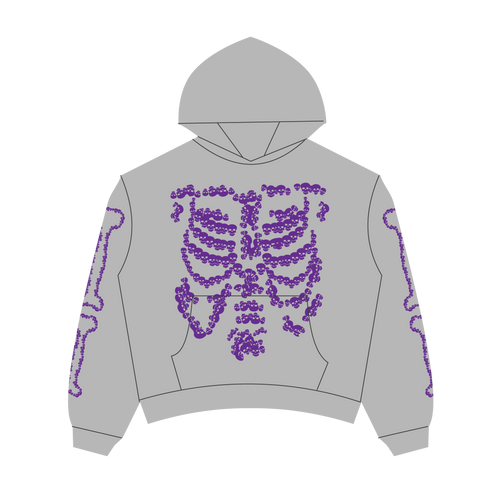 Heaven Skeleton Arc Logo Hoodie(Grey/Purple)