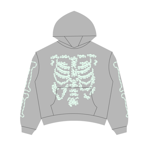 Heaven Skeleton Arc Logo Hoodie (Grey/Glow)