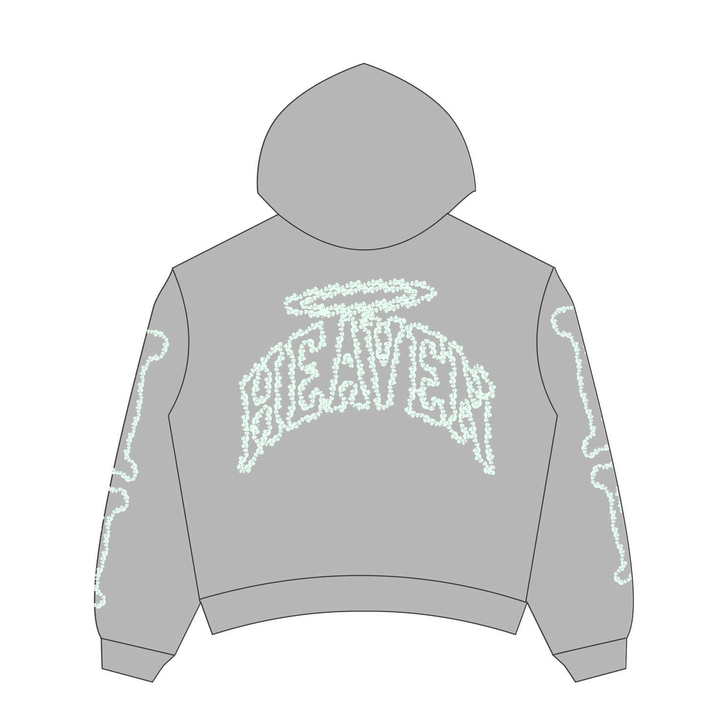 Heaven Skeleton Arc Logo Hoodie (Grey/Glow)