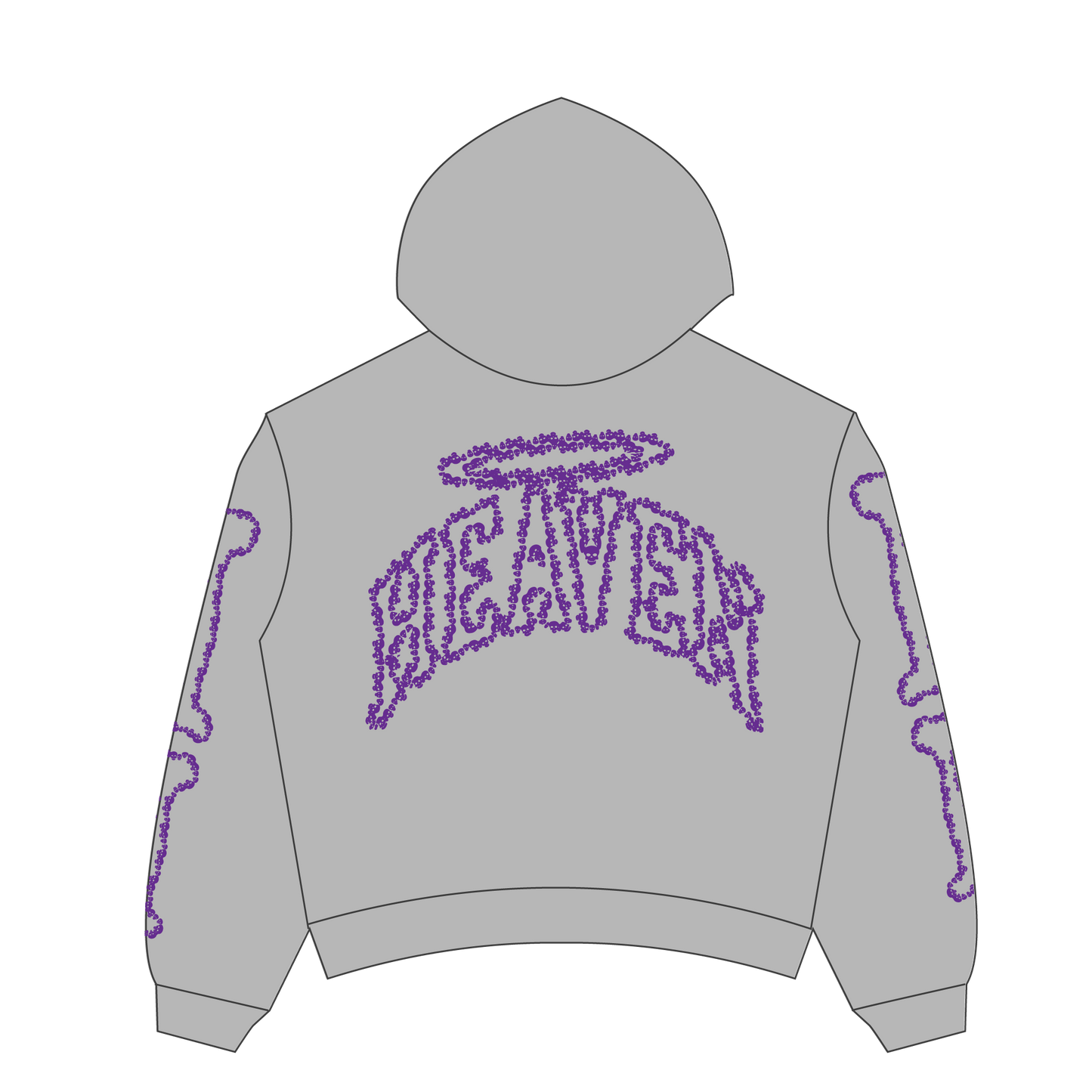 Heaven Skeleton Arc Logo Hoodie(Grey/Purple)