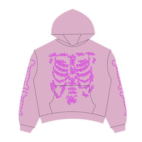 Heaven Skeleton Arc Logo Hoodie(Pink/Pink)