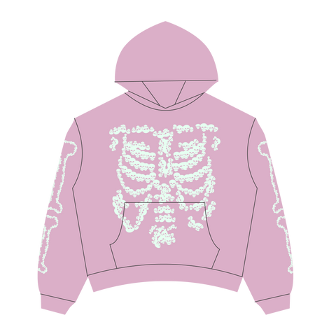 Heaven Skeleton Arc Logo Hoodie(Pink/Glow)
