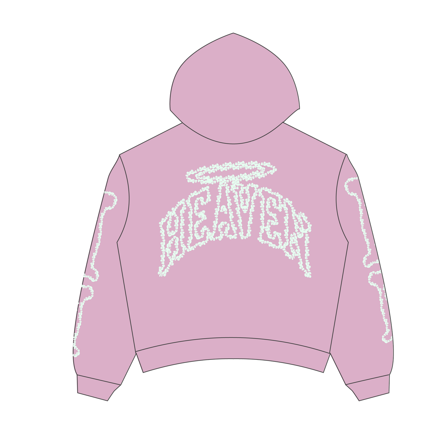 Heaven Skeleton Arc Logo Hoodie(Pink/Glow)