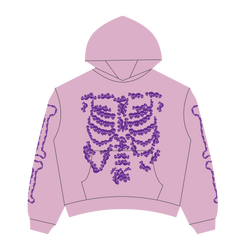 Heaven Skeleton Arc Logo Hoodie(Pink/Purple)