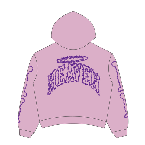 Heaven Skeleton Arc Logo Hoodie(Pink/Purple)